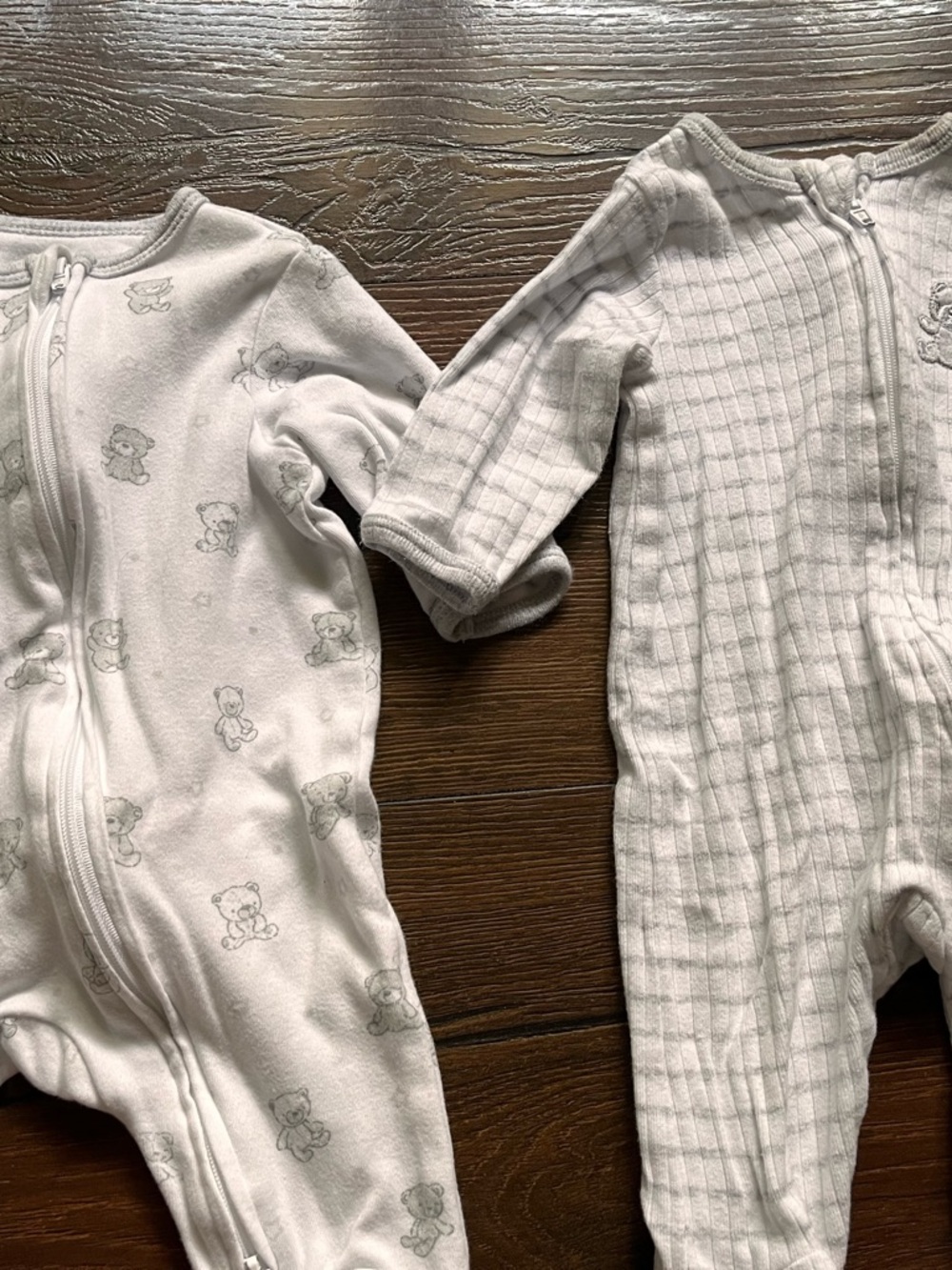 Newborn Baby White One-Piece Zipper Sleepers - Pack of 2